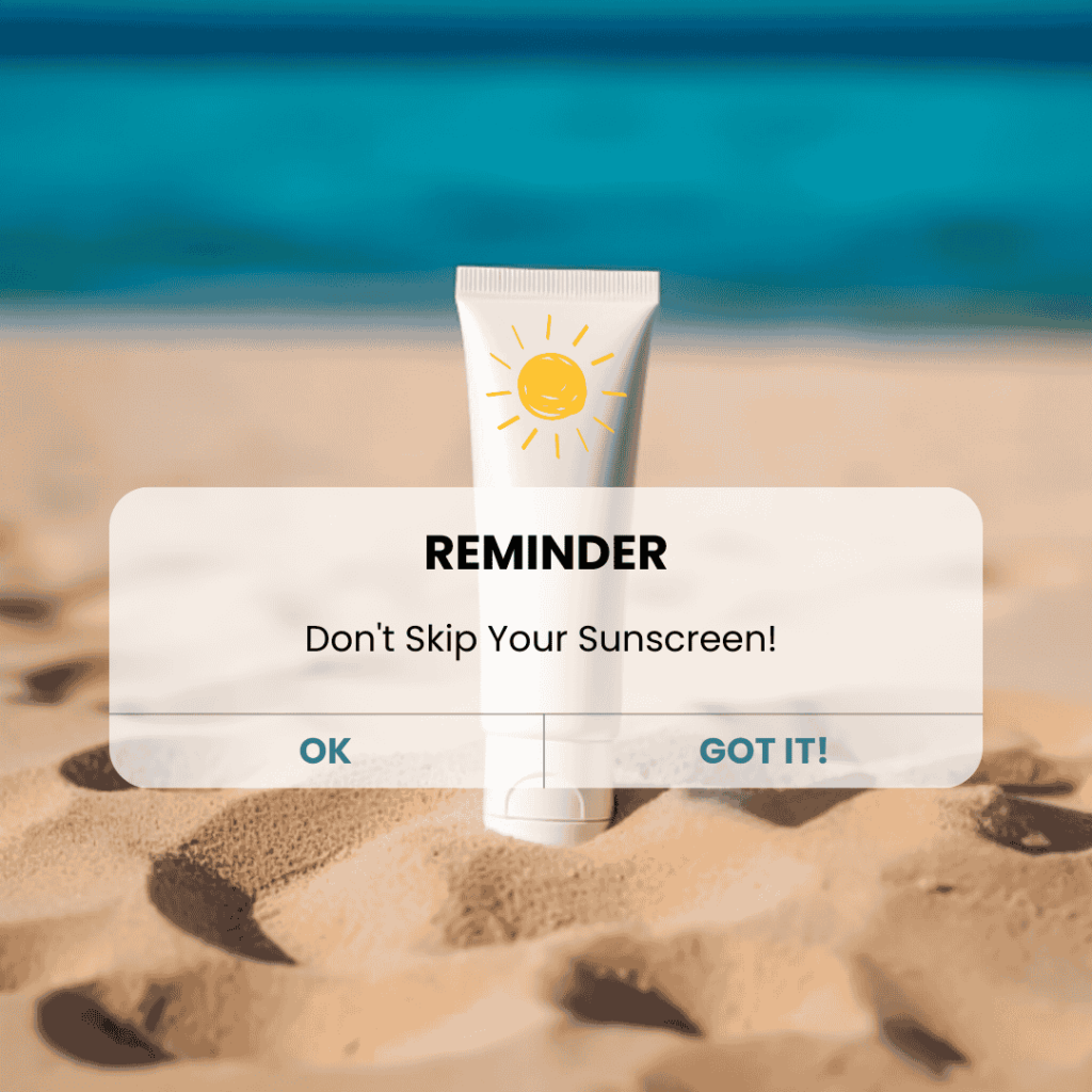 sunscreen reminder message